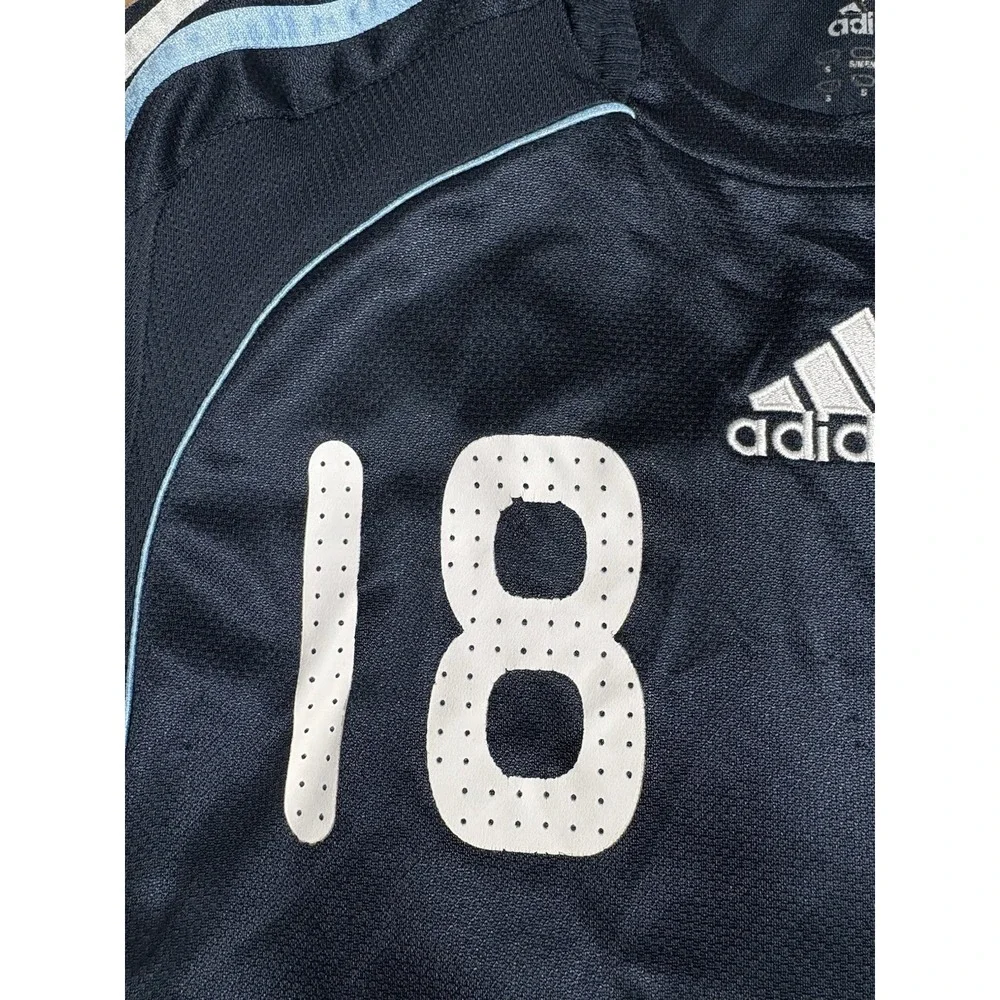 Adidas Argentina Lionel Messi Player Issue #18 Jersey 2007 2008 Away Blue Large